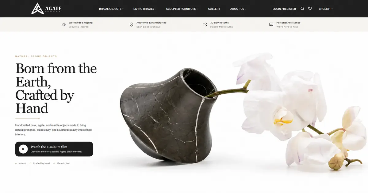 Agate Art homepage and product discovery