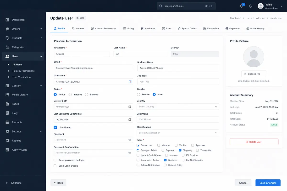 Admin dashboard project preview 4